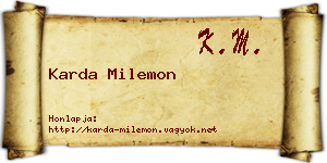 Karda Milemon névjegykártya
